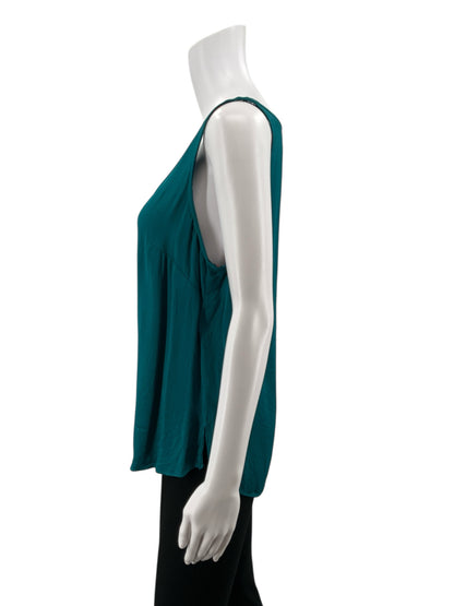 Floreat by Anthropologie Teal Sleeveless Teal Viscose High-Low Tank Top Size Medium - Size M
