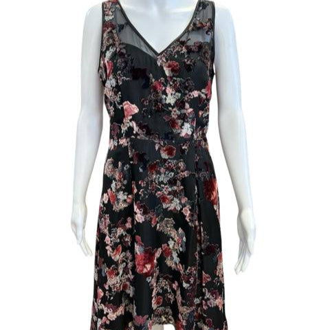 WHBM Black/Pink/Red Floral Pre-Owned Ladies Dress - Size 4 - Margaret’s Fine Consignment