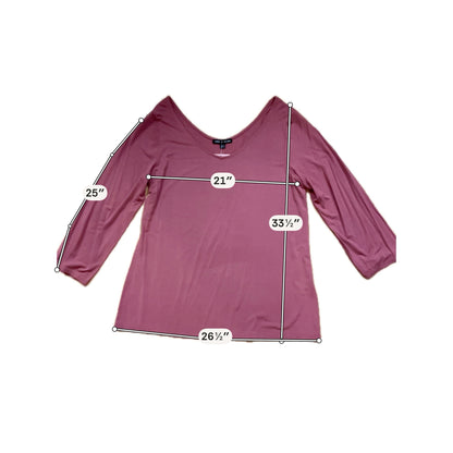 Cable &amp; Gauge Salmon Pink Modal Blend Tunic Top 3/4 Sleeve Size XL