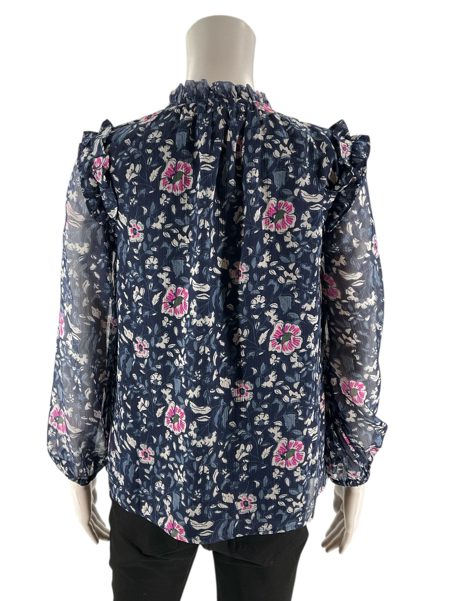 Vineyard Vines - Navy/Pink/White Floral Pre-Owned Casual Top - Size XS