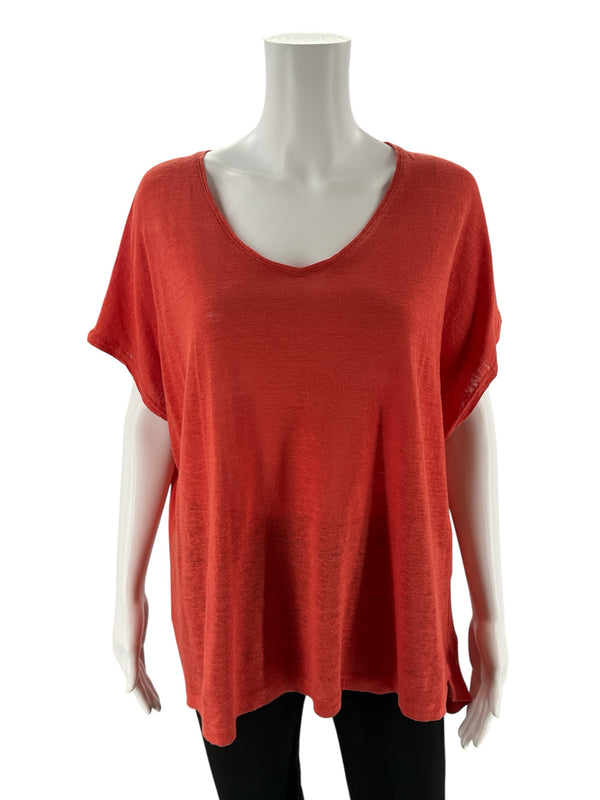 Loft Orange Solid Pre-Owned Ladies Top - Size XL