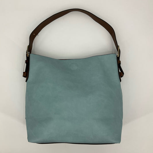 Aqua/Brown Leather Shoulder Bag