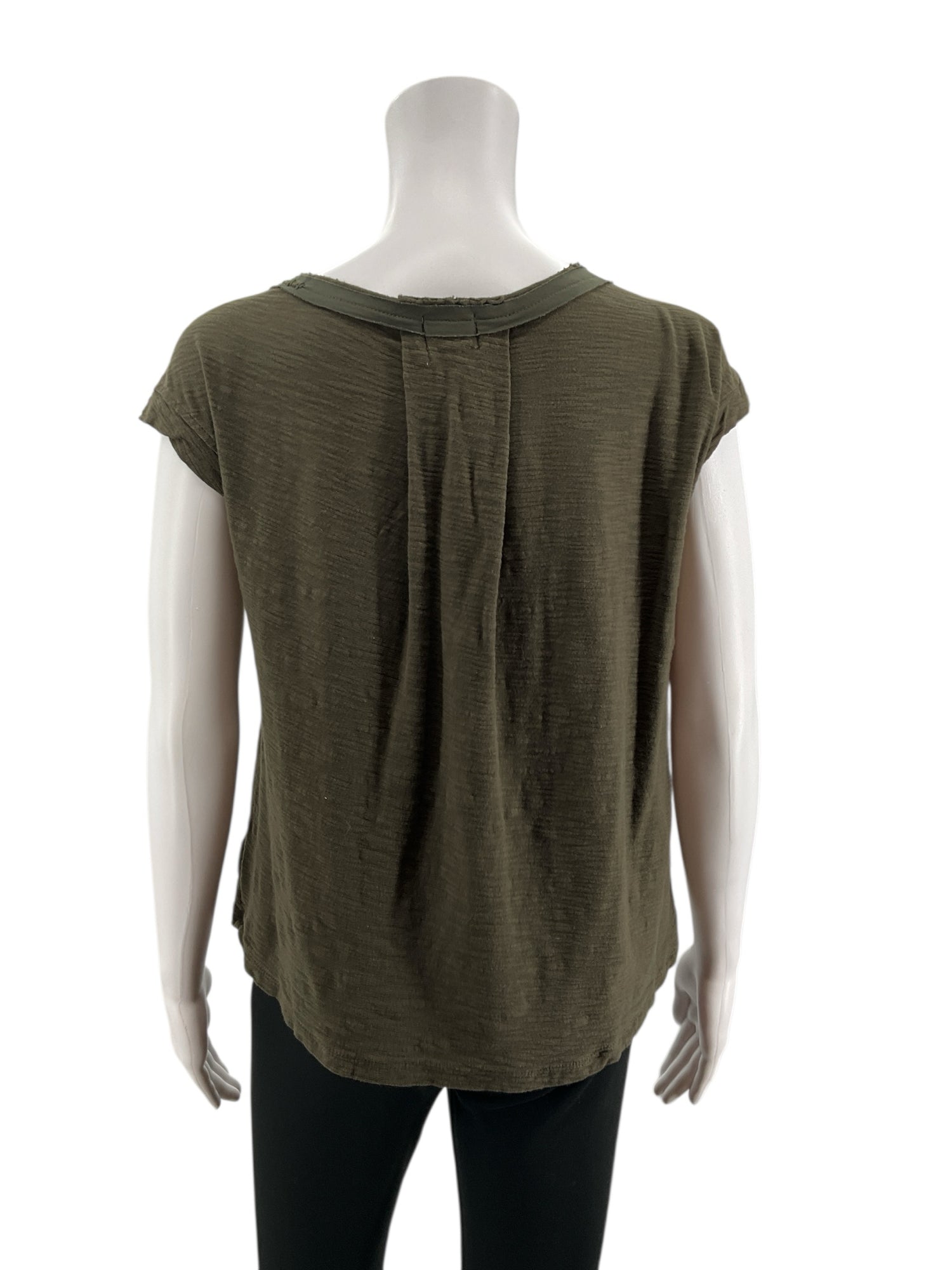 9 Hi 5 Olive Short Sleeve Olive Green Short Sleeve Casual Top - Size XS - Size XS