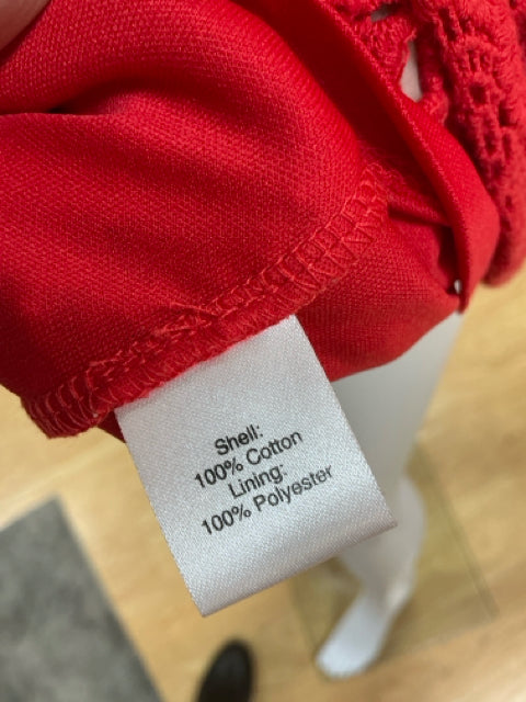 Black Red Crochet Pre-Owned Ladies Dress - Size 4