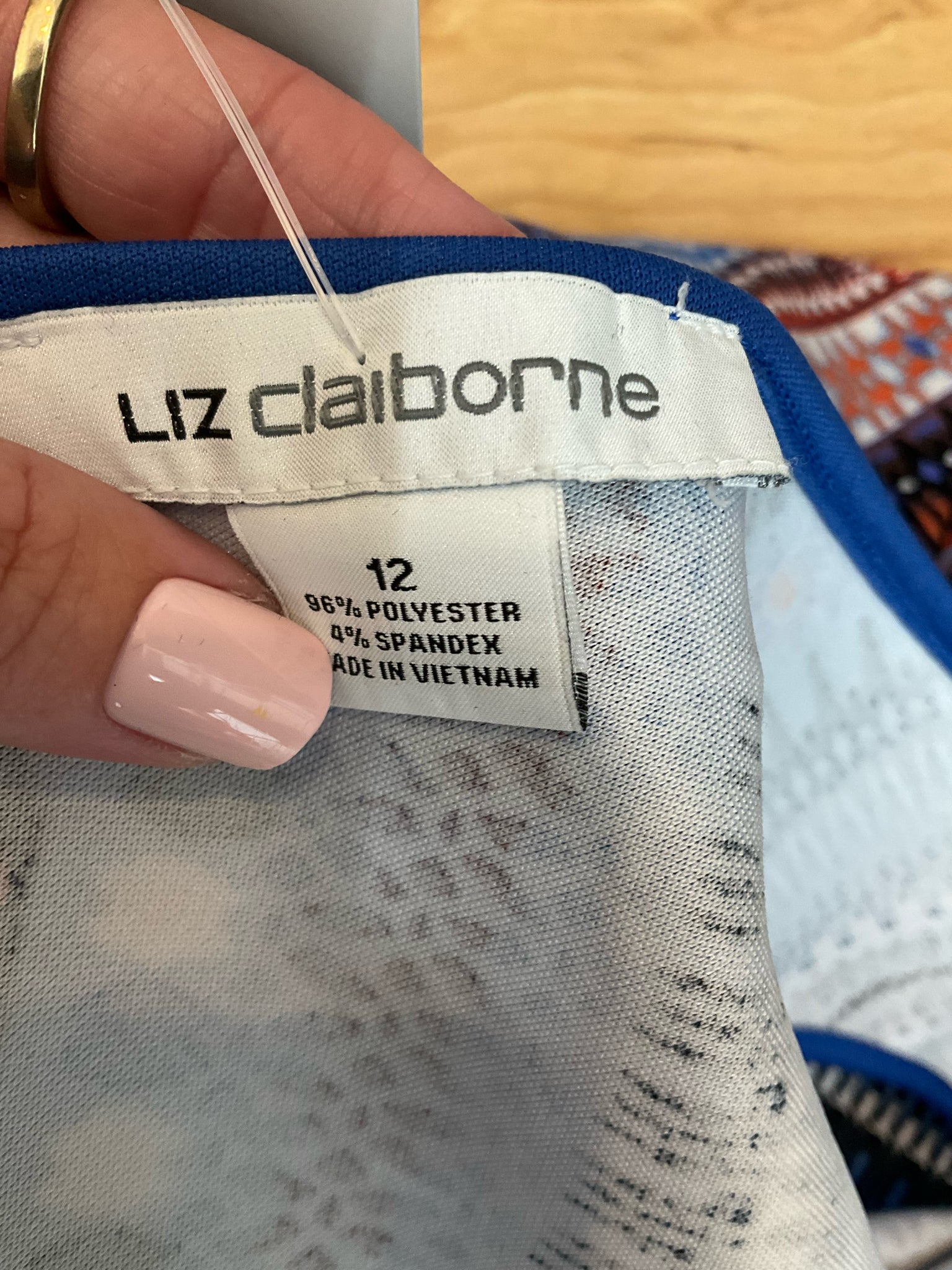 Liz Claiborne Geometric Chevron Print A-Line Sleeveless Dress Size 12
