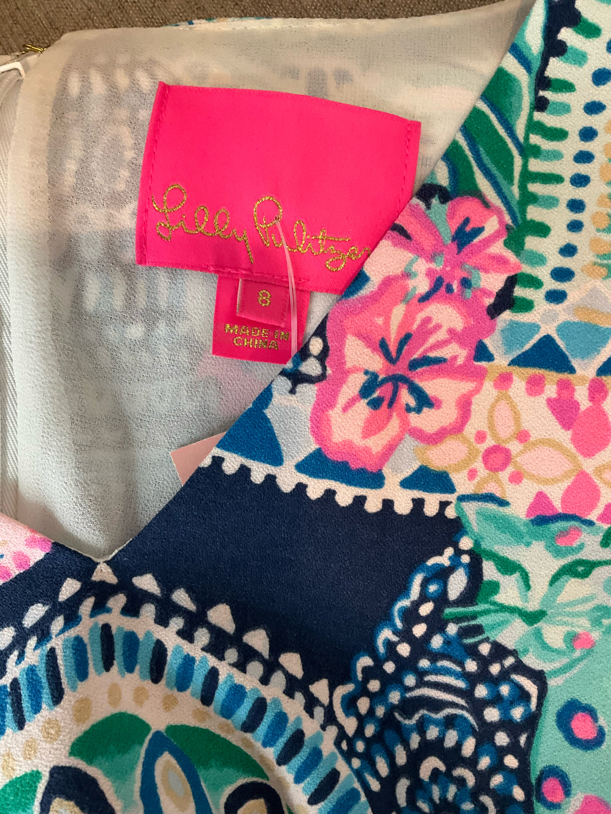 Lilly Pulitzer Kippa Ruffle Sleeve Shift Dress Bennet Blue Seen &amp;amp; Herd Size 8 - ONLINE ONLY