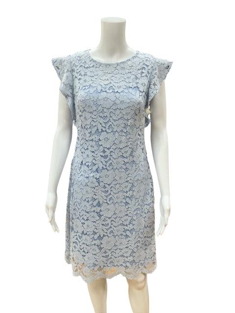 Ralph Lauren Baby Blue Floral Lace Sleeveless Sheath Dress Size 6
