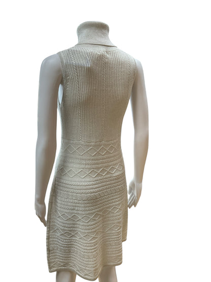 Julie Brown Cream Sparkle Dress Size Medium - rear view