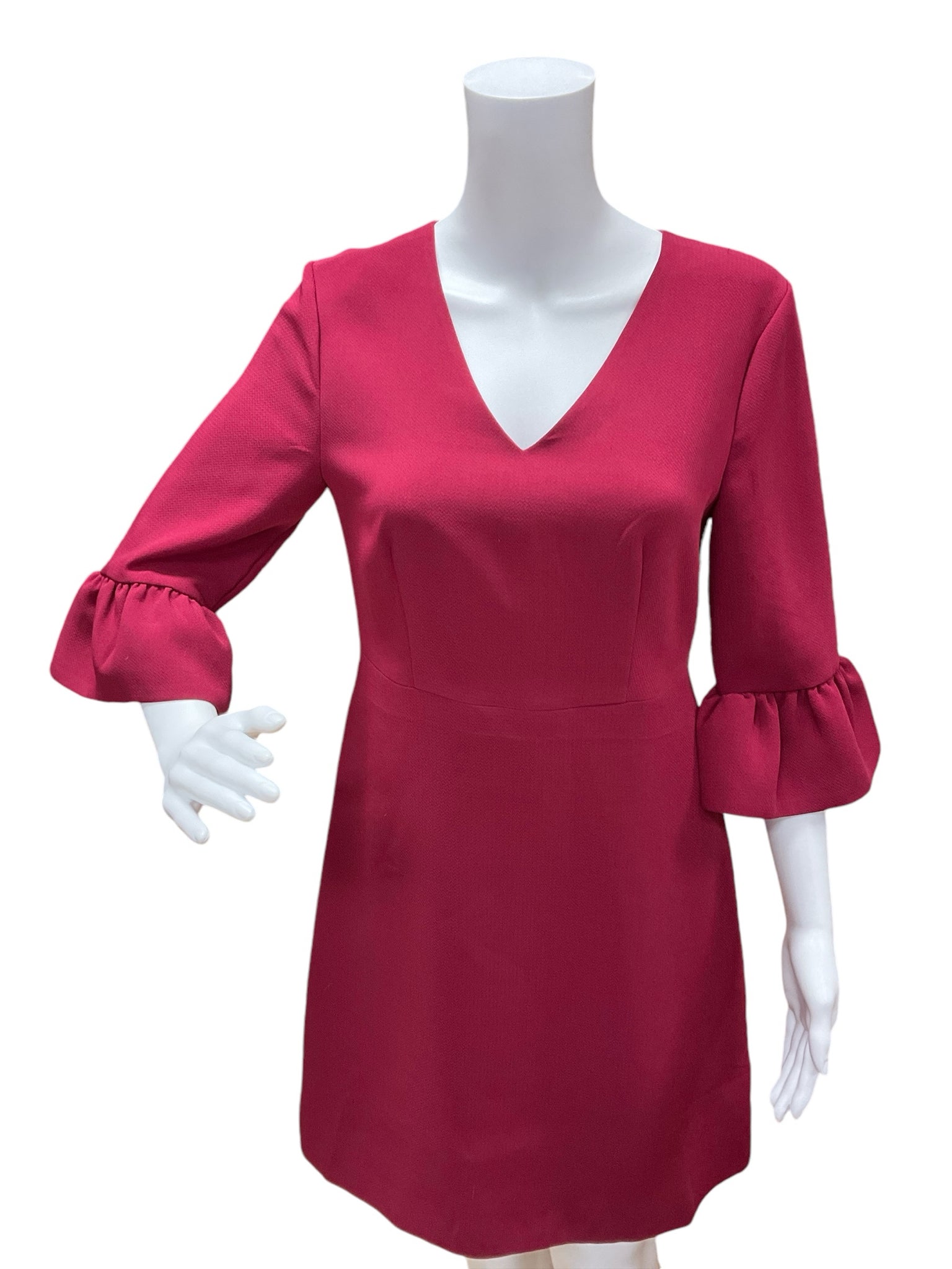 Draper James Size 4 Berry Solid Pre-Owned Dress