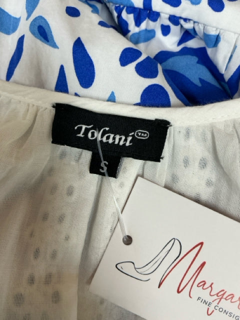 Tolani White Boho White Cotton Eyelet Tiered Bohemian Mini Dress Size Small - Size S