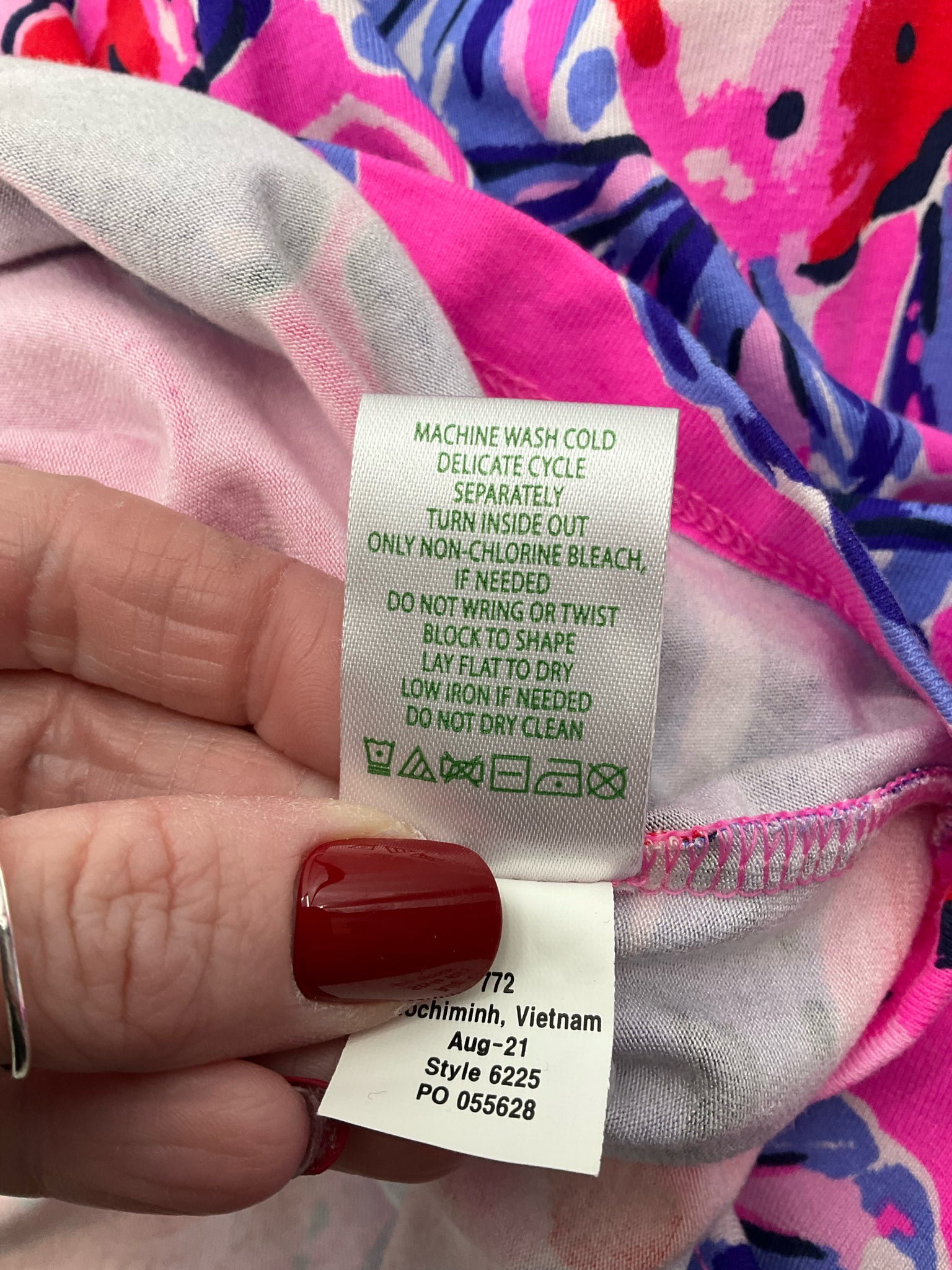 Lilly Pulitzer Pink/Blue/Red Floral Pre-Owned Ladies Dress - Size XL