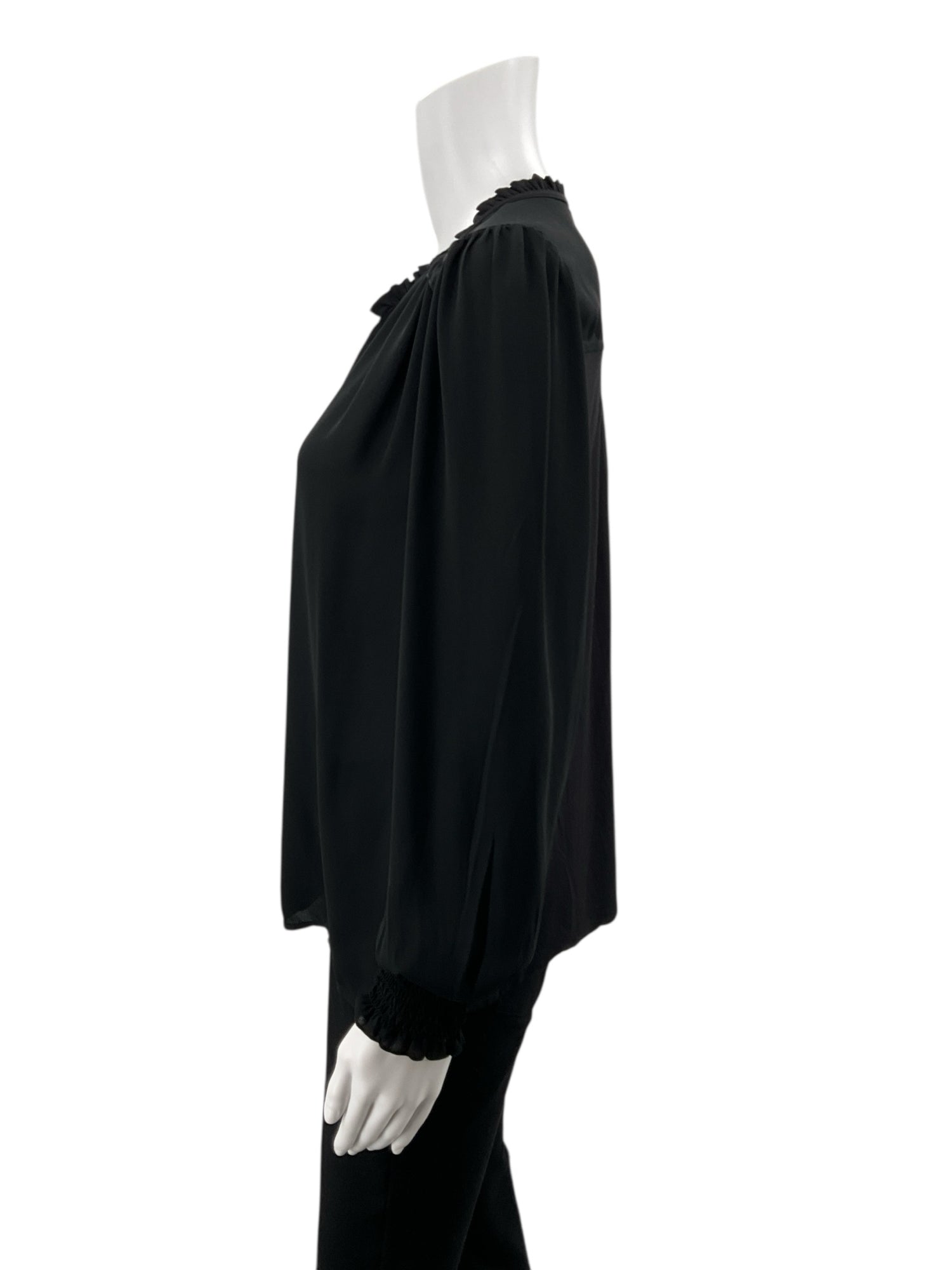 Loft Black Solid Pre-Owned Ladies Casual Top -  Size Medium Petite