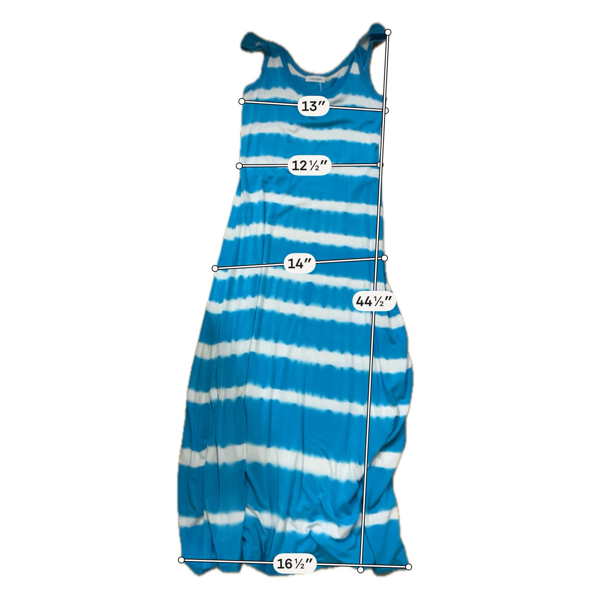 Calvin Klein Turquoise Tie-Dye Sleeveless Midi Dress Size 8 - ONLINE ONLY