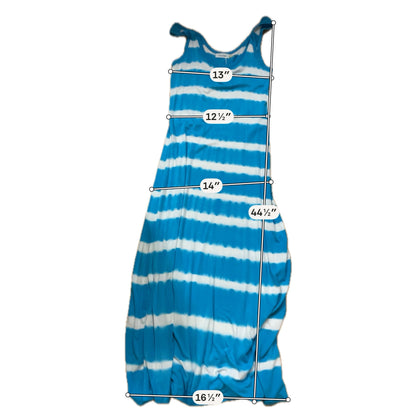 Calvin Klein Turquoise Tie-Dye Sleeveless Midi Dress Size 8 - ONLINE ONLY
