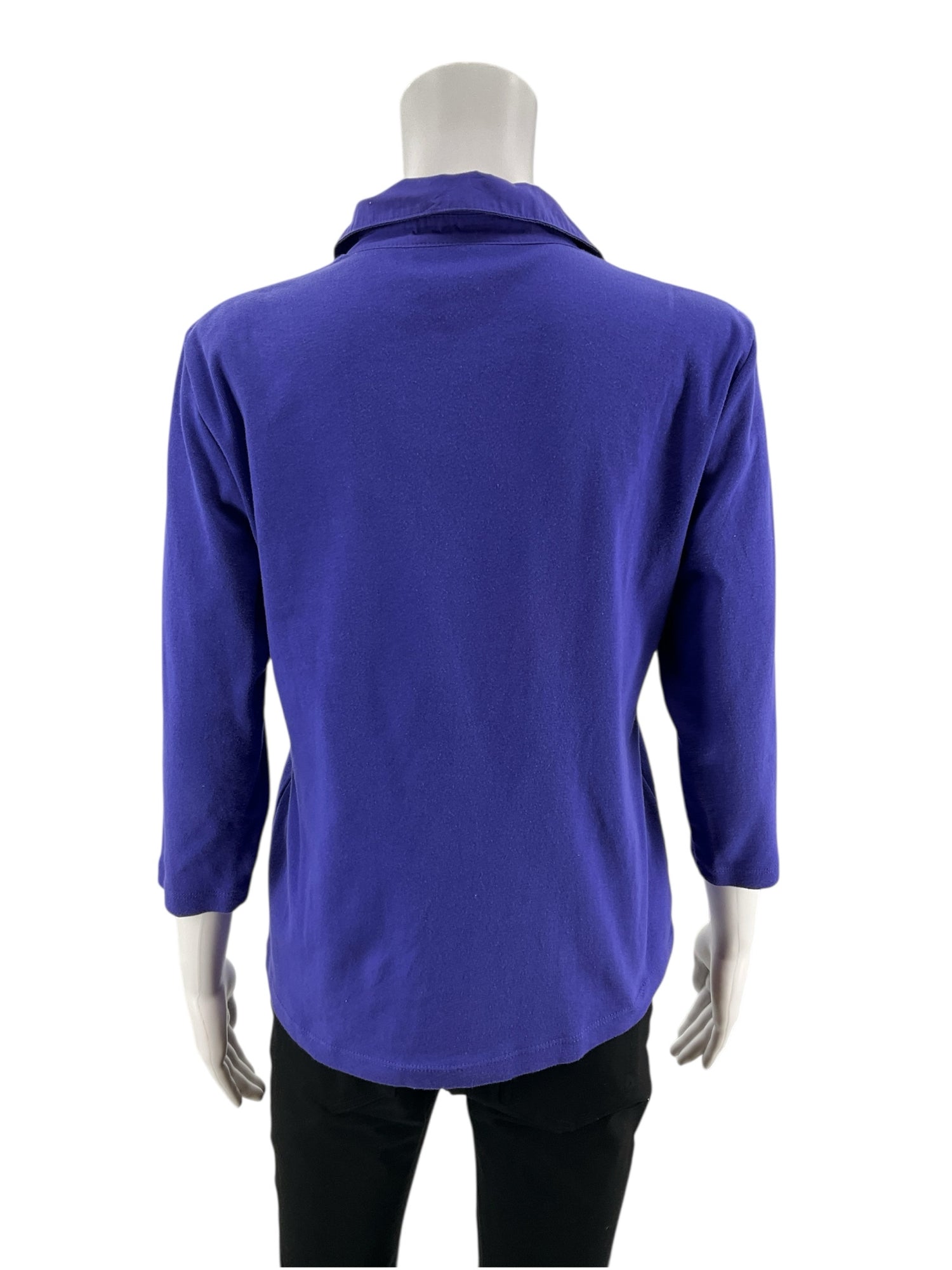 Karen Scott Purple Solid Pre-Owned Ladies Casual Top -  Size Large Petite