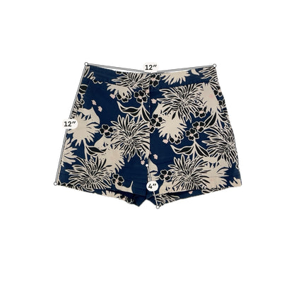1901 (A Nordstrom Brand) navy/tan Shorts 1901 Nordstrom Floral Print Tailored Shorts Navy Tan Size 0 - Size 0