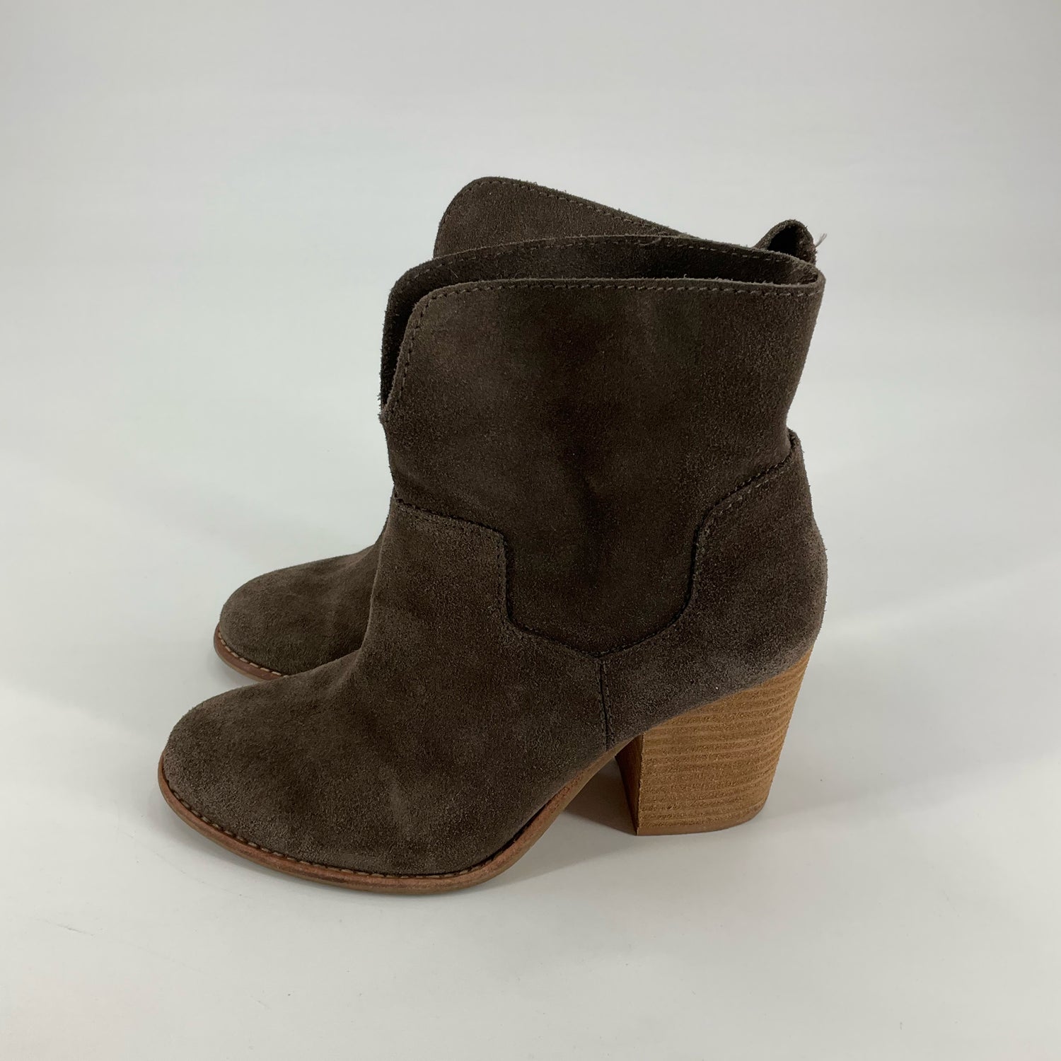 Splendid Dale Taupe Suede Foldover Ankle Boots | Ladies Size 7.5