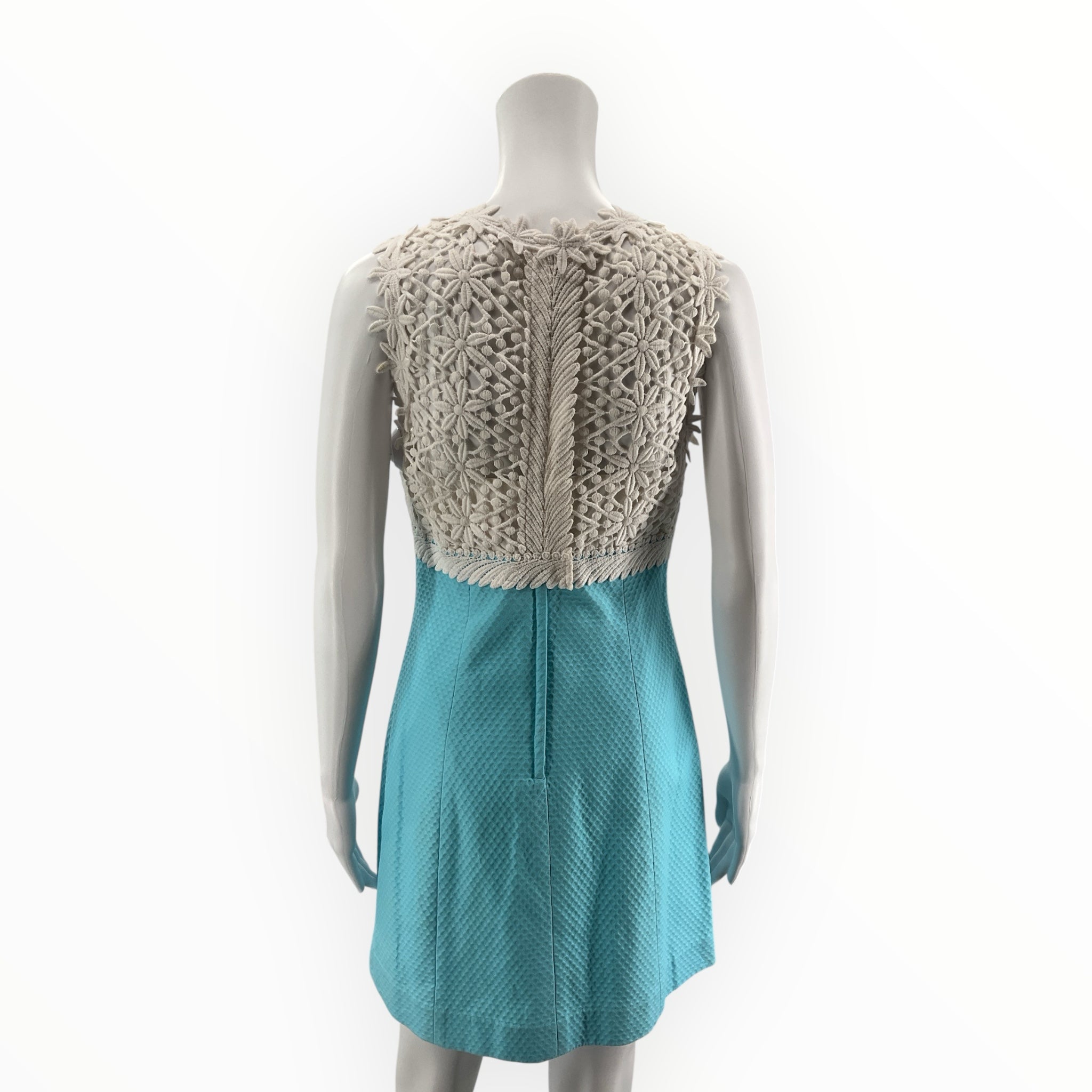 Lilly Pulitzer Adele Lace Bodice Dress Size 2 Resort White Aqua