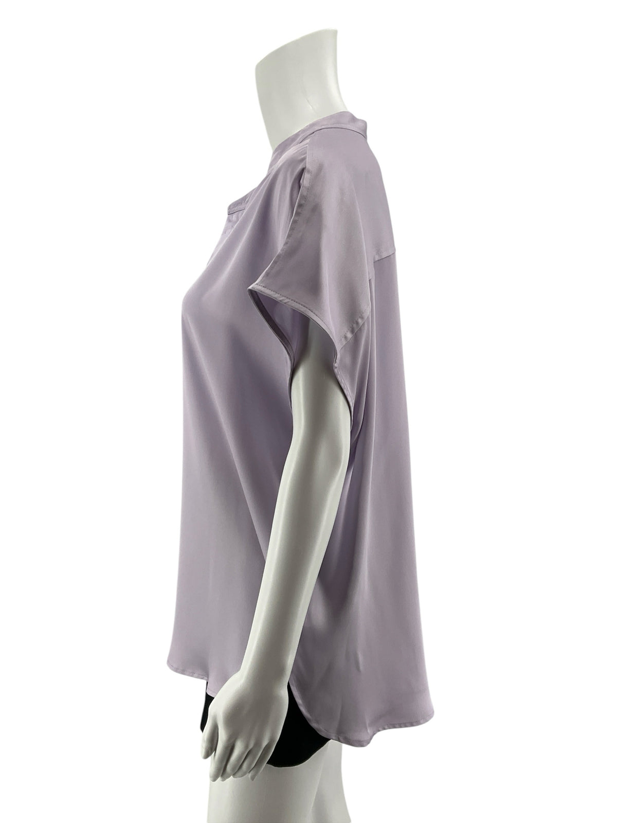 Worthington Lavender Mandarin Collar Cap Sleeve Blouse Top XL