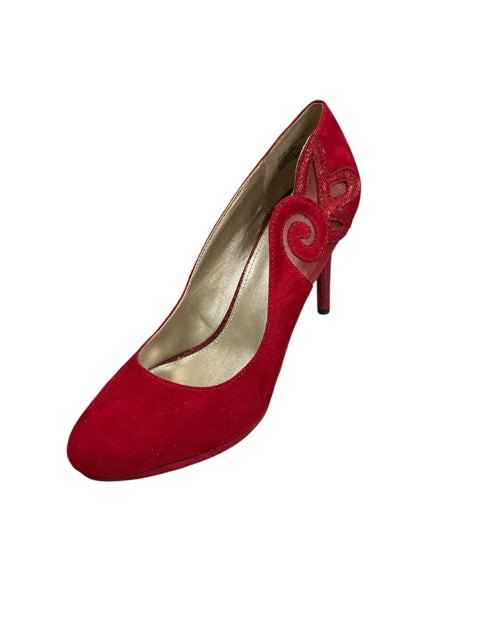 Bandolino Shoe Red Suede Heel Size 8.5