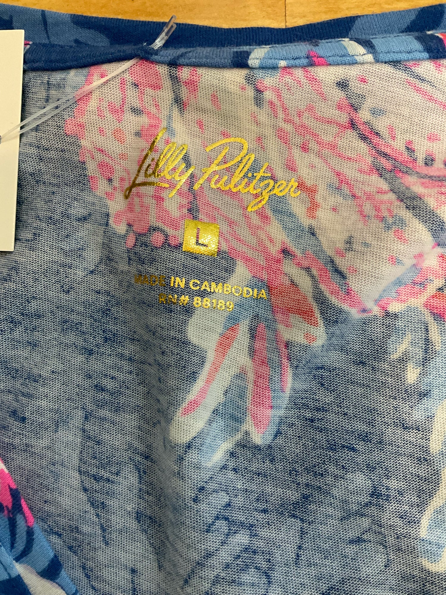 Lilly Pulitzer Michele V-Neck Top Floral Print Size Large