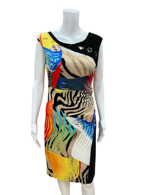 Frank Lyman Tan/Multi Print Dress Size 10