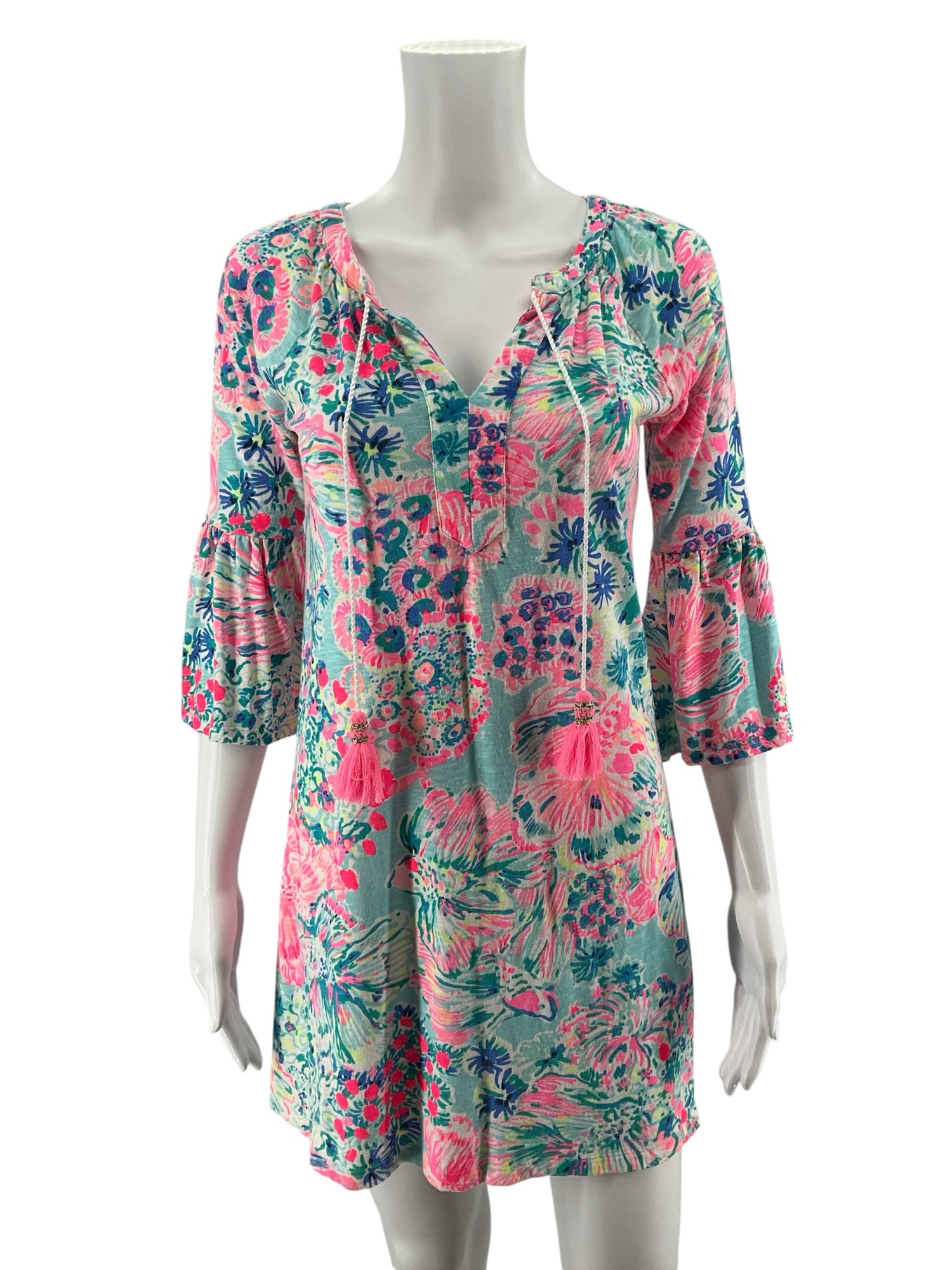 Lilly Pulitzer XXS Tunic Dress Multi Goombay Smashed Tropical Pre-Owned