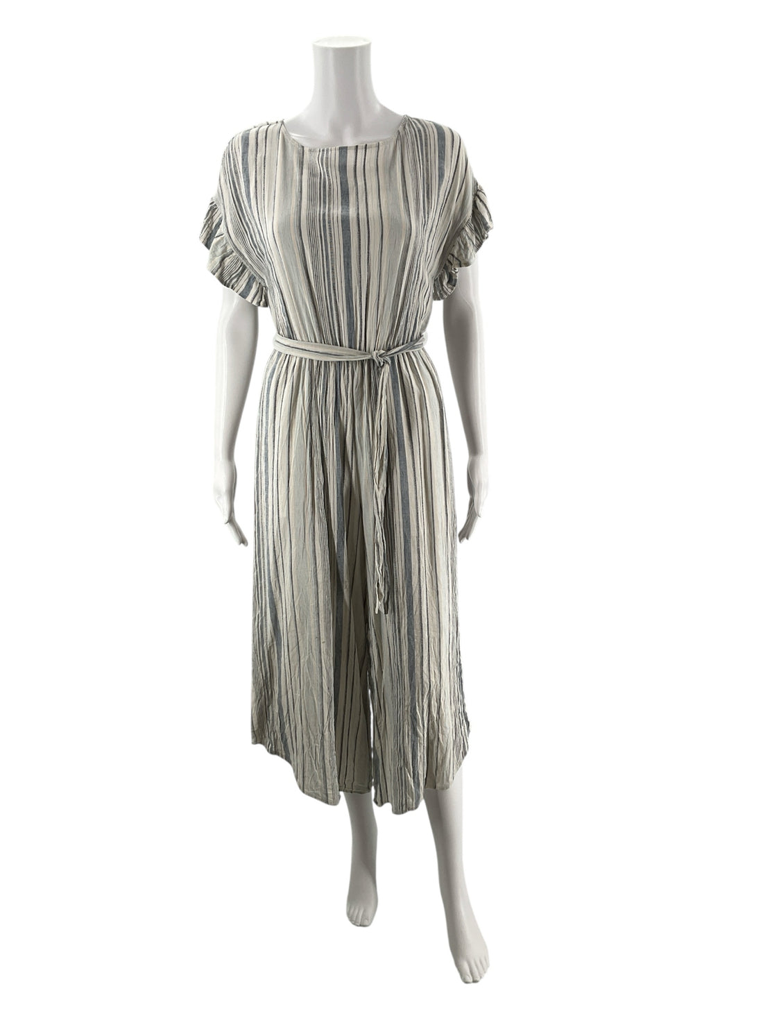 June &amp; Hudson white/blue Jumpsuit White/Blue Stripe Pre-Owned Ladies Jumpsuit - Size Small - Size S