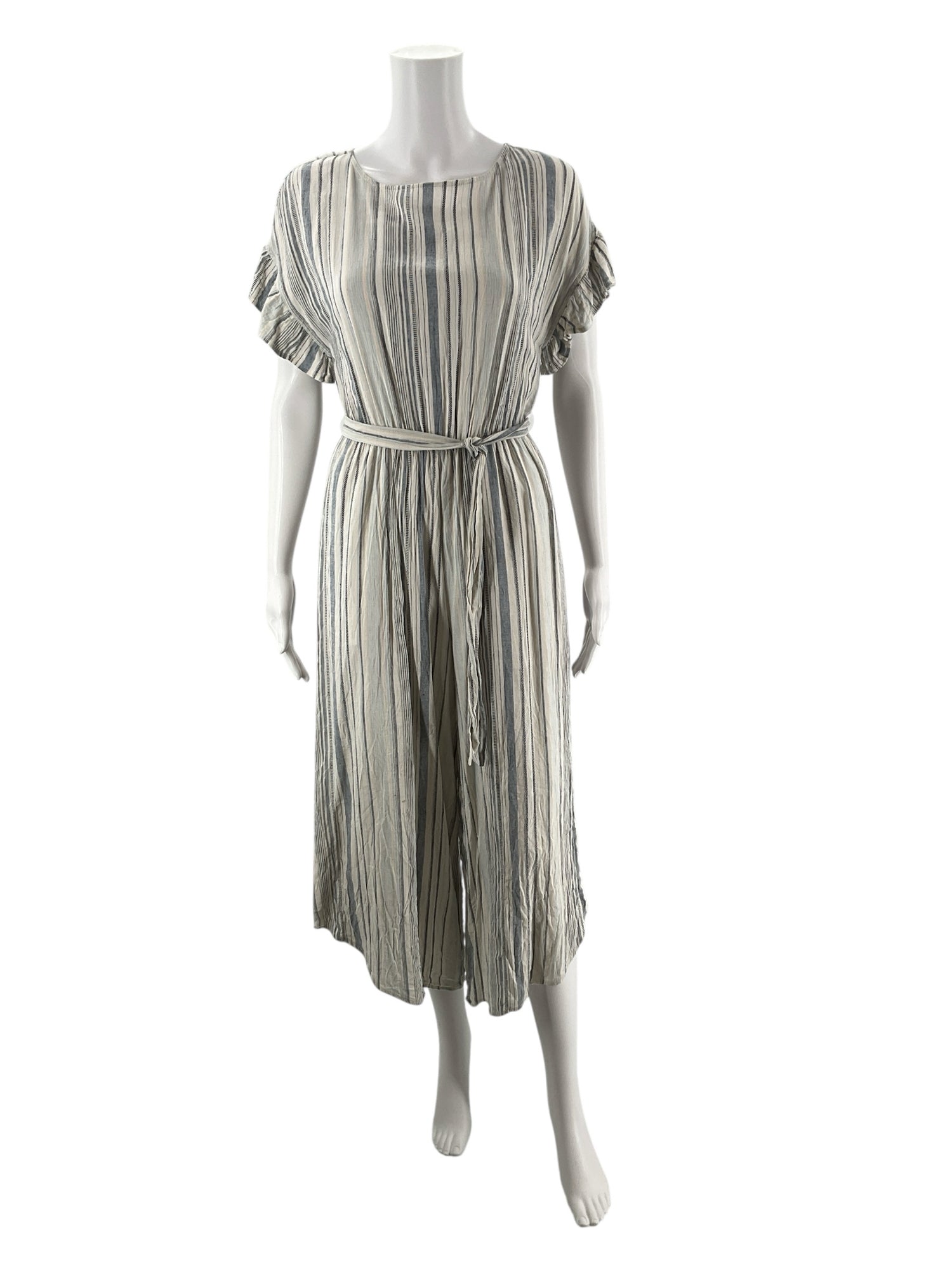 June &amp; Hudson white/blue Jumpsuit White/Blue Stripe Pre-Owned Ladies Jumpsuit - Size Small - Size S