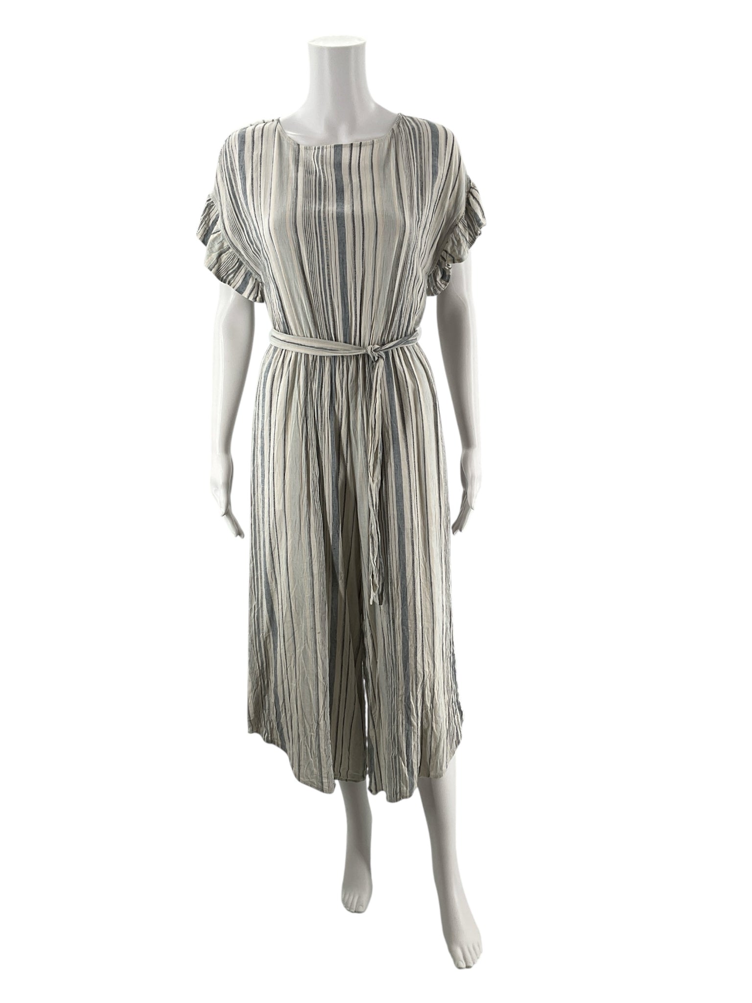 June &amp; Hudson white/blue Jumpsuit White/Blue Stripe Pre-Owned Ladies Jumpsuit - Size Small - Size S