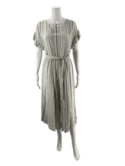 June &amp; Hudson white/blue Jumpsuit White/Blue Stripe Pre-Owned Ladies Jumpsuit - Size Small - Size S