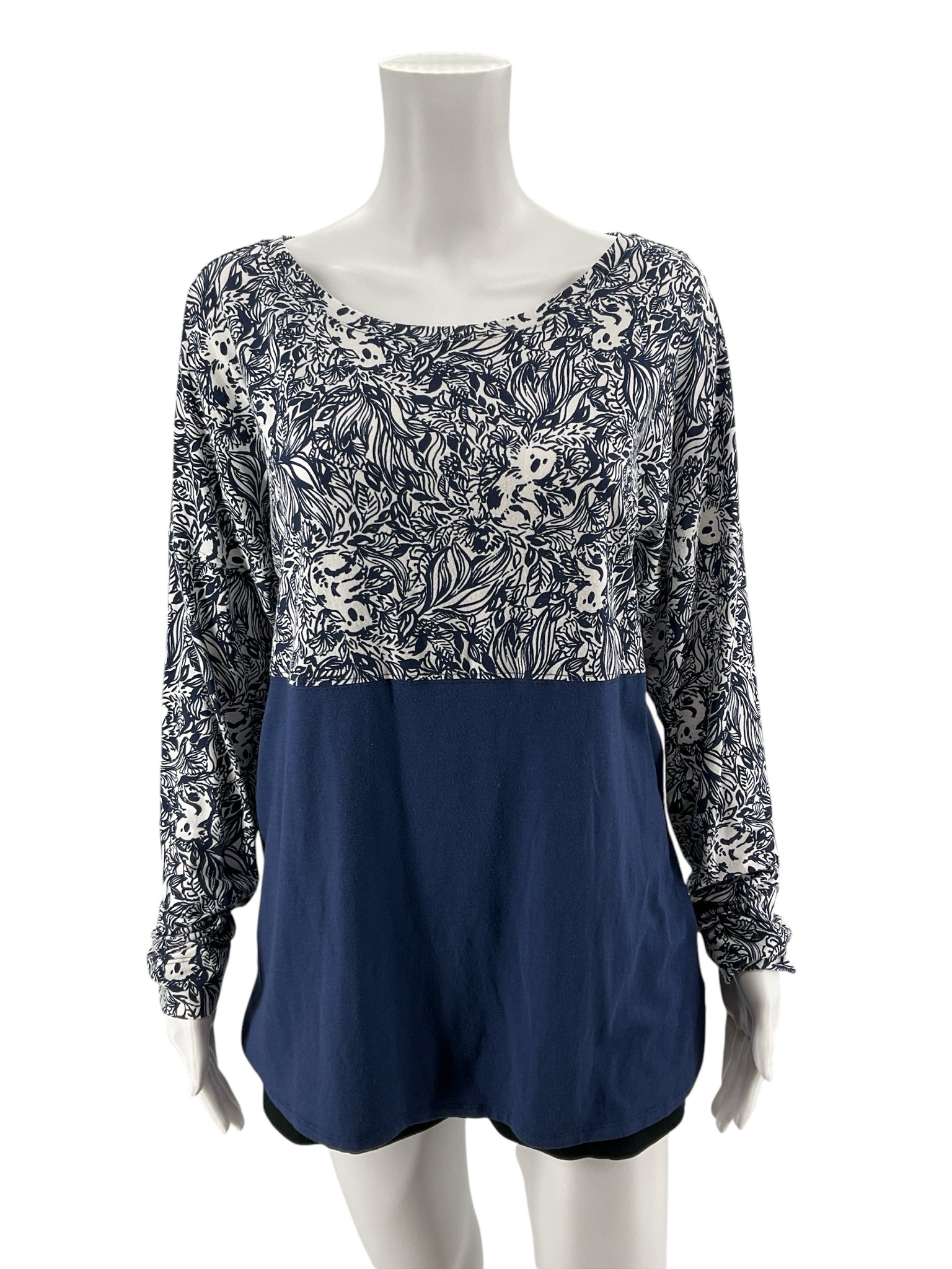 Lilly Pulitzer Size L navy/white Pre-Owned Ladies Tops