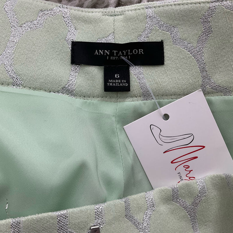 Ann Taylor Lime/Silver Print Ladies Pre-Owned Pants - Size 6 - Margaret’s Fine Consignment