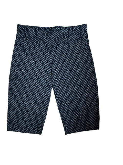 Dana Buchman Superstretch Diamond Print Pull-On Bermuda Shorts Size Medium