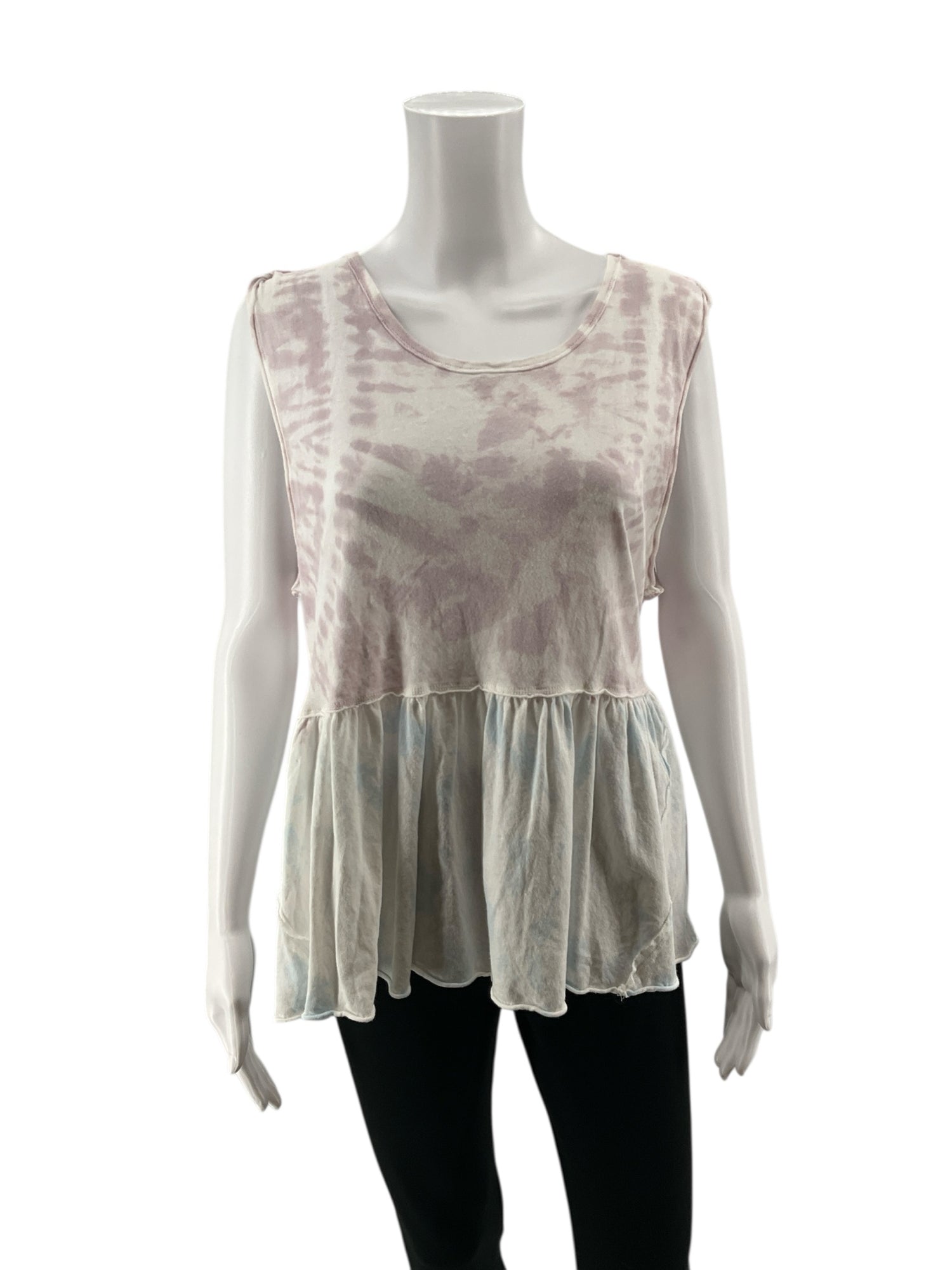 We The Free white/purple/blue Sleeveless White/Purple/Blue Tye Dye Pre-Owned Casual Top - Size Medium - Size M