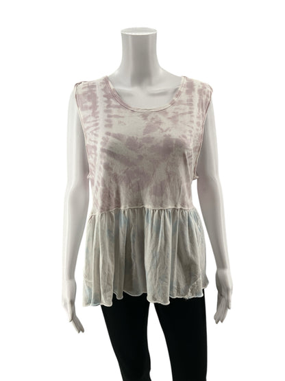 We The Free white/purple/blue Sleeveless White/Purple/Blue Tye Dye Pre-Owned Casual Top - Size Medium - Size M