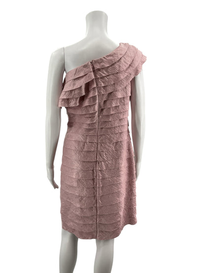 London Times Mauve Ruffle Pre-Owned Ladies Dress - Size 12 Petite