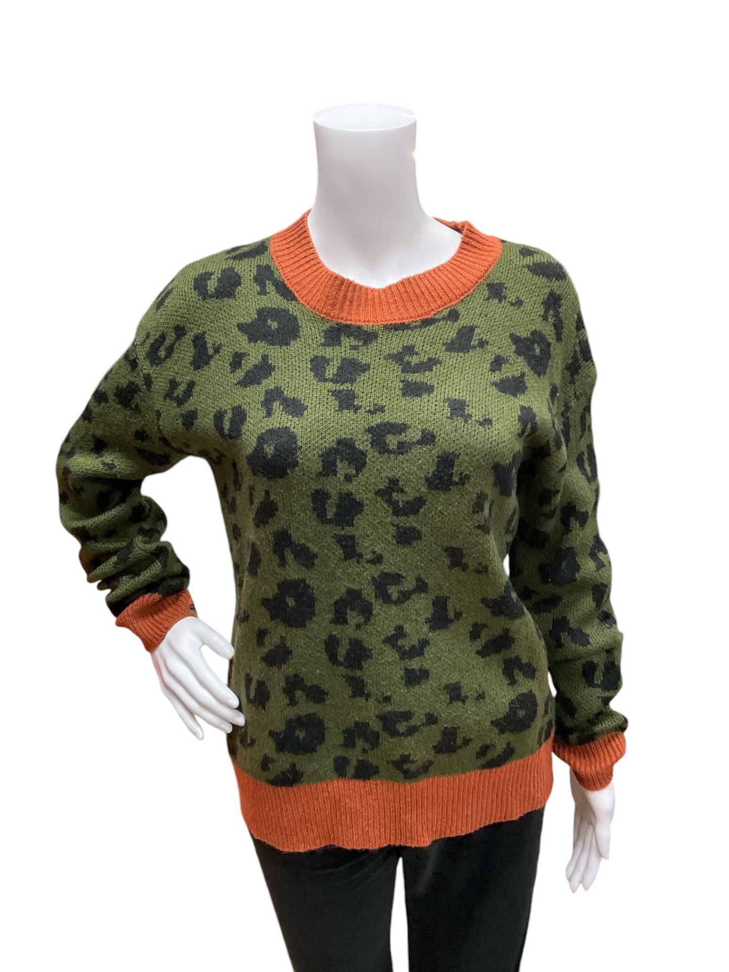 Item & Thread Size S Green/Rust Animal Casual Top - Upstairs