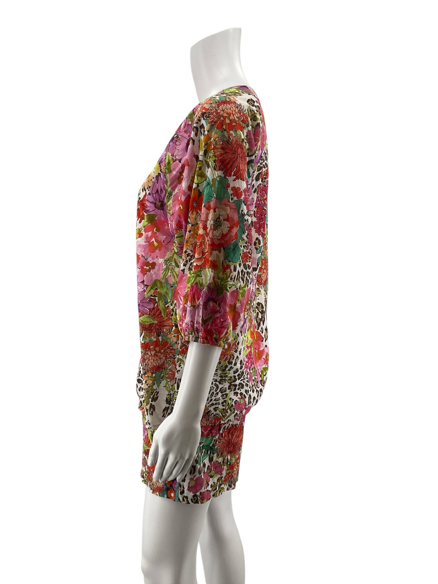 Johnny Was Anya Floral Cotton Tunic &amp; Shorts 2-Piece Set Size XS