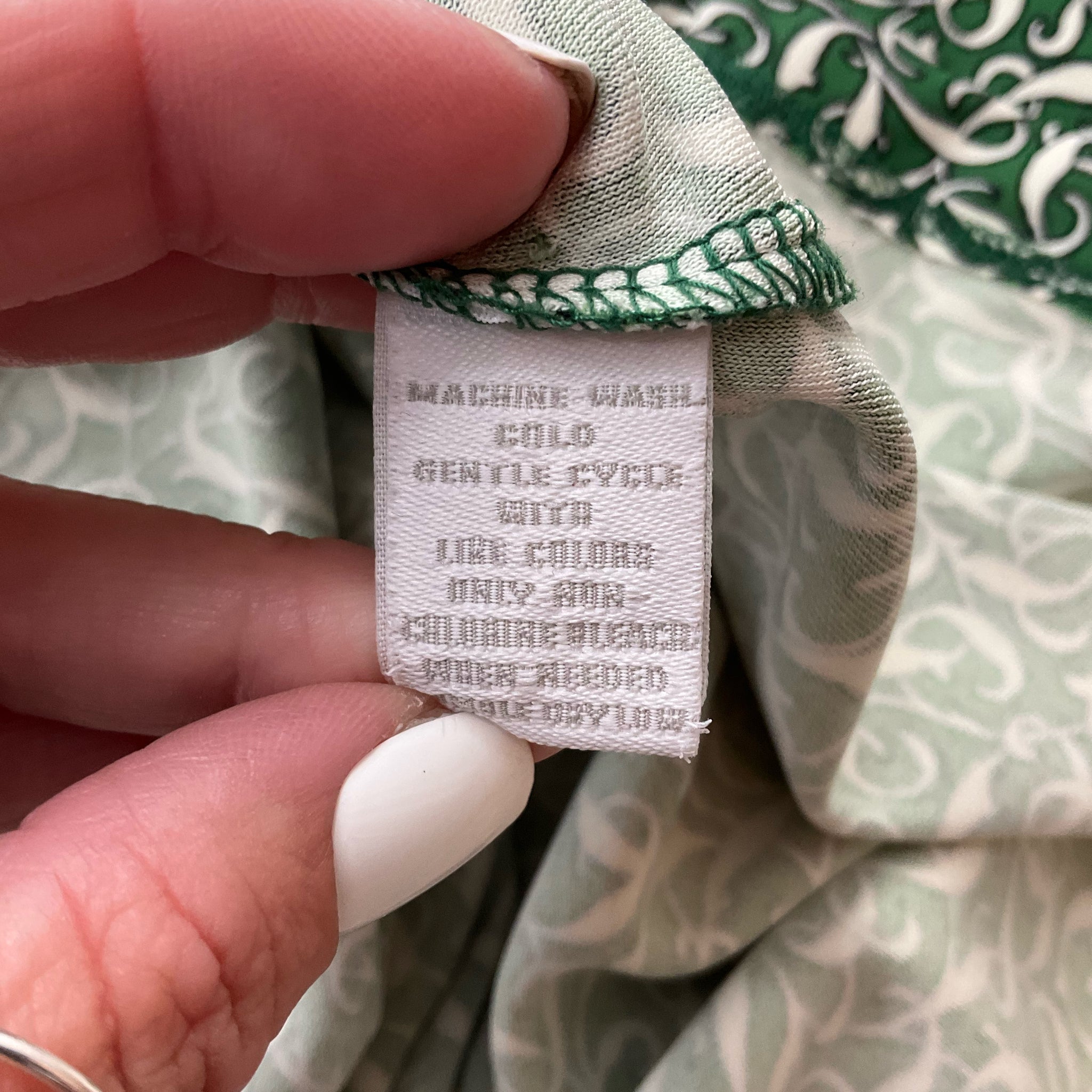 Charter Club ivory and green print ladies dress, size 8, featuring a stylish design and elegant silhouette.