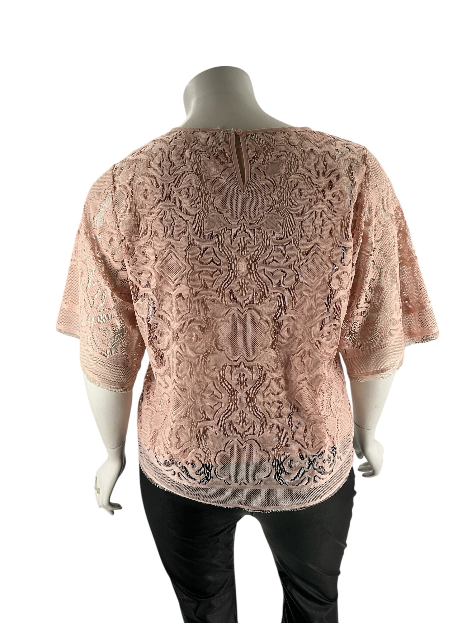 Worthington Blush Lace Pre-Owned Ladies Casual Top -  Size 0X
