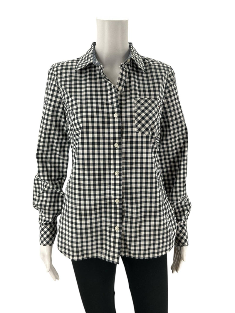 Tommy Hilfiger Navy/White Checkered Top - Size XS - Margaret’s Fine Consignment
