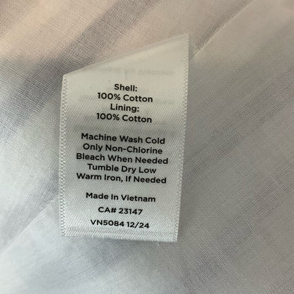 Talbots Nautical Chevron Stripe Cotton Midi Dress White Blue Size 2