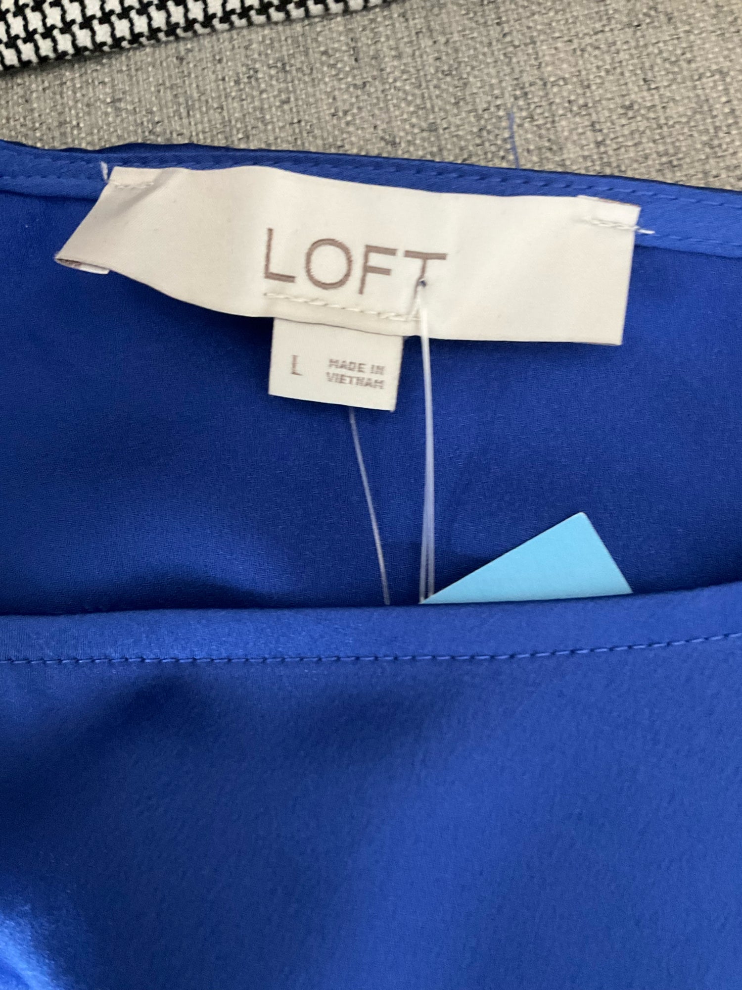 LOFT Royal Blue Bateau Neck Dolman Sleeve Blouson Top Size Large