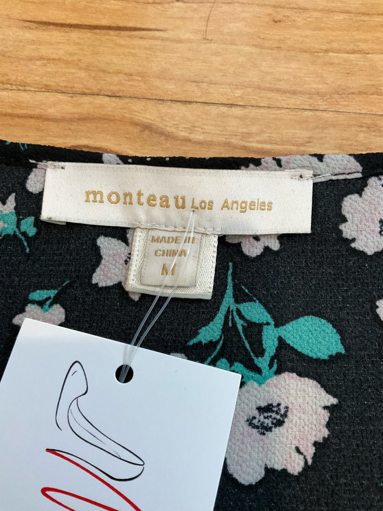 Monteau Los Angeles Floral Halter Peplum Cami Top Size Medium
