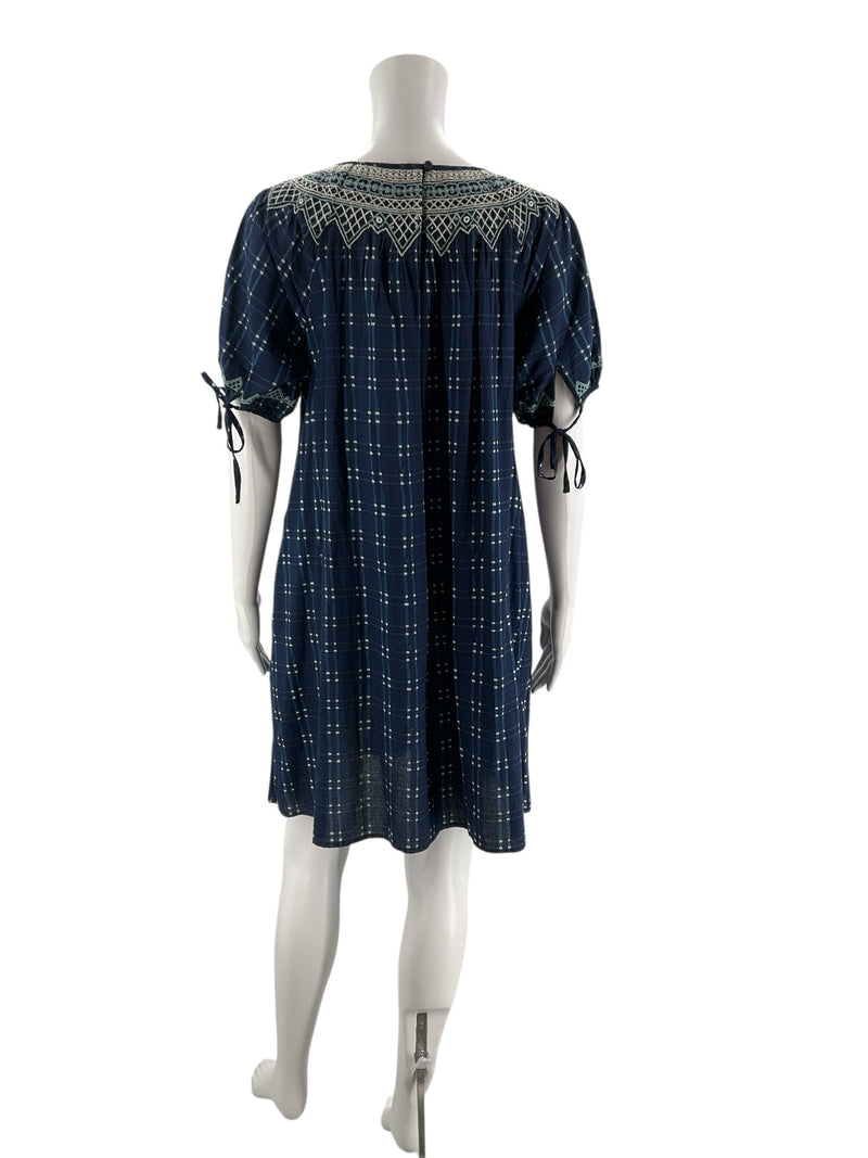 Madewell Navy Plaid Pre-Owned Ladies Dress - Size Small