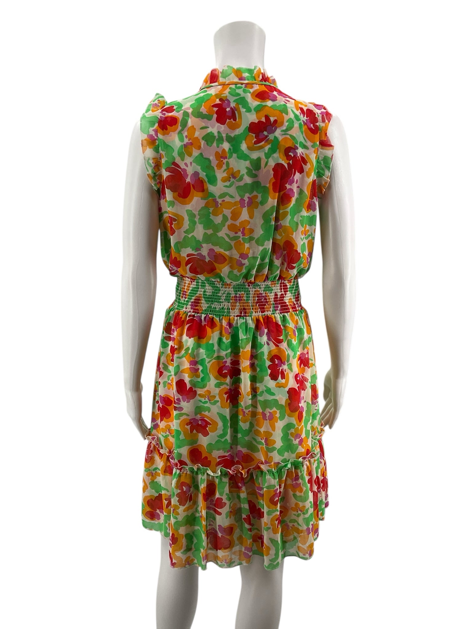 Cabi Red, Yellow &amp; Green Floral Sleeveless Dress – Women’s Size Small - ONLINE ONLY