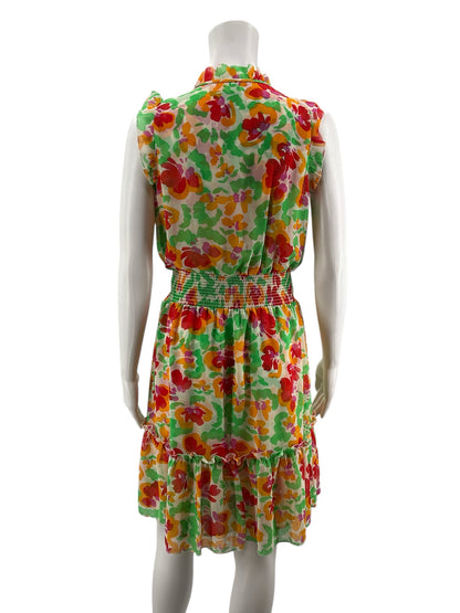 Cabi Red, Yellow &amp; Green Floral Sleeveless Dress – Women’s Size Small - ONLINE ONLY
