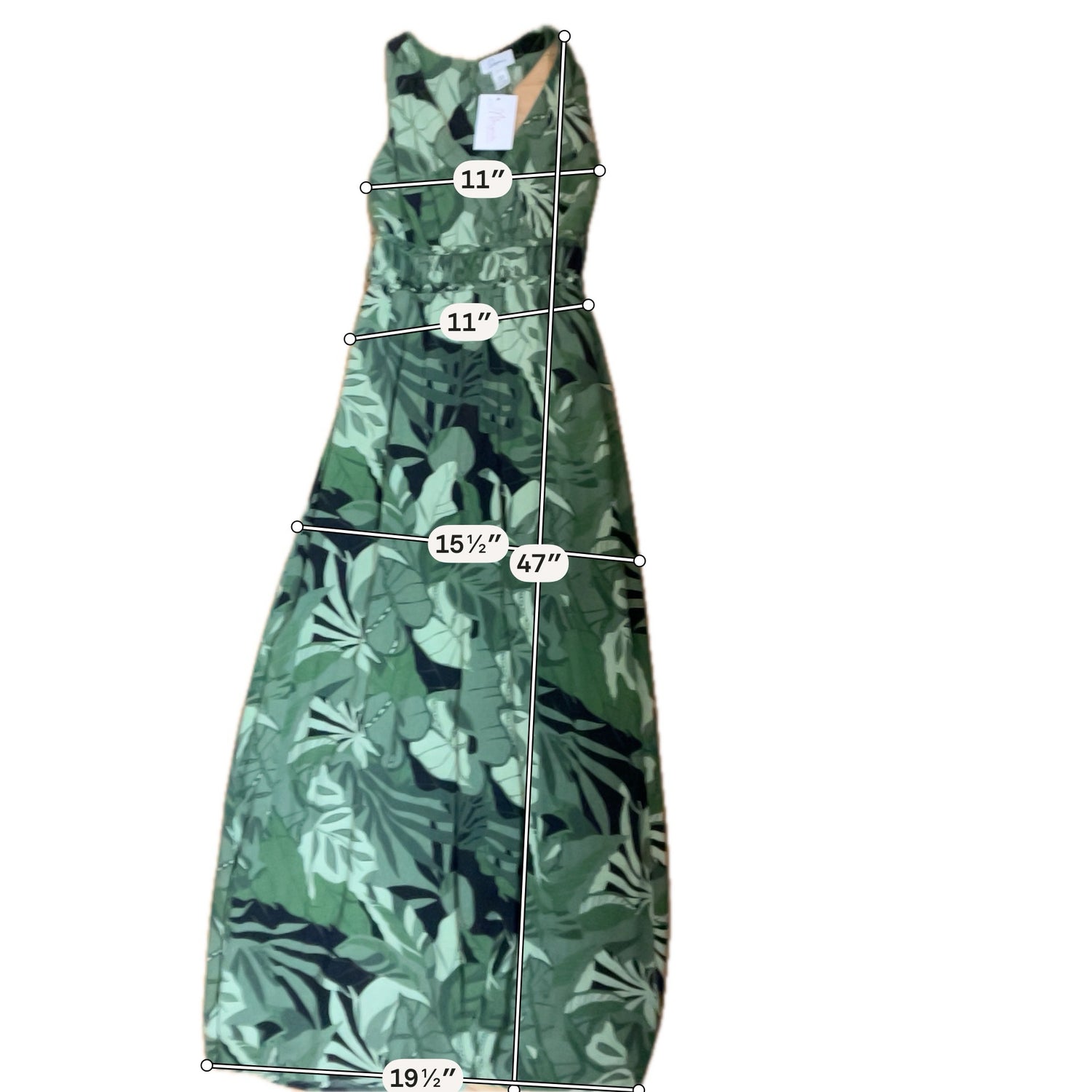 Japna Size XS Green Floral Pre-Owned Ladies Dress