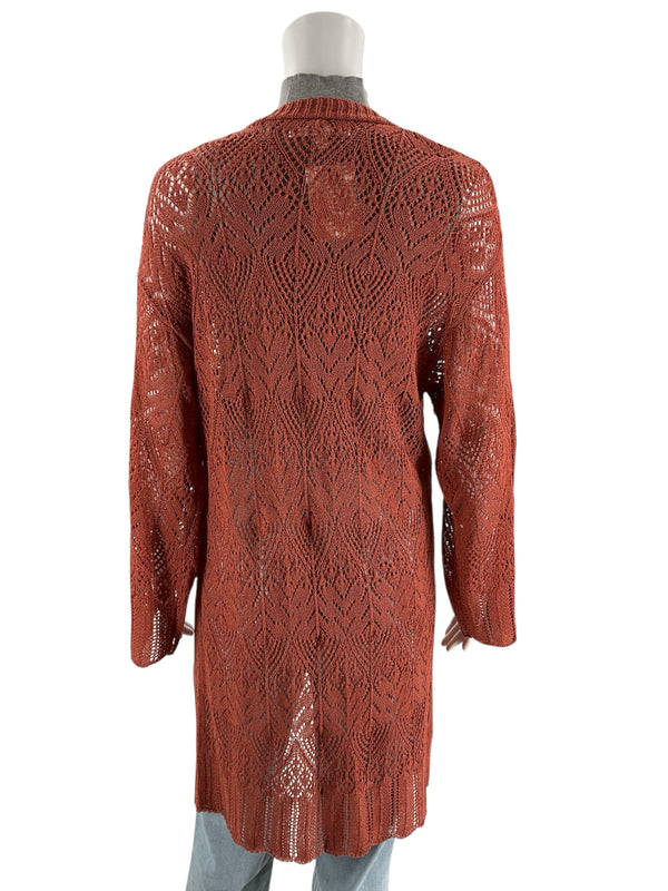 Love Tree Salmon Solid Pre-Owned Ladies Shrug - Size Medium